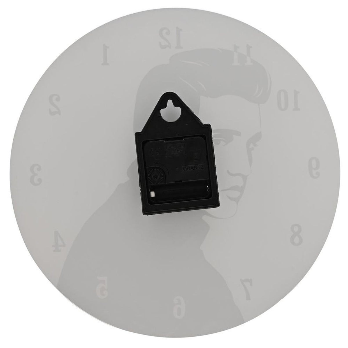 King of Rock & Roll Portrait Glass Wall Clock 30cm - White