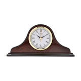 Napoleon Wooden Mantel Clock with Roman Numerals - Mahogany