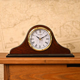 Napoleon Wooden Mantel Clock with Roman Numerals - Mahogany