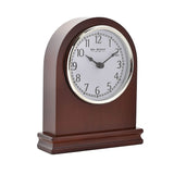 Arched Quartz Mantel Clock with Arabic Dial - Walnut Wood