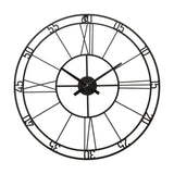 Cut Out Metal Wall Clock with Minute Numbers 60cm - Black