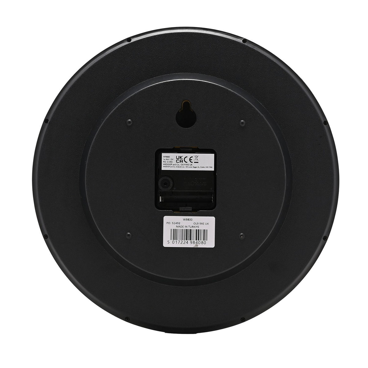 Round Slim Line Marble Pattern Wall Clock 31cm - Silver