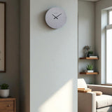 Round Cement Look MDF Wall Clock with Notches 29.8cm - Grey