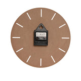 Round Sunburst Wooden Wall Clock with Gold Hands - Brown
