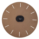 Round Sunburst Wooden Wall Clock with Gold Hands - Brown