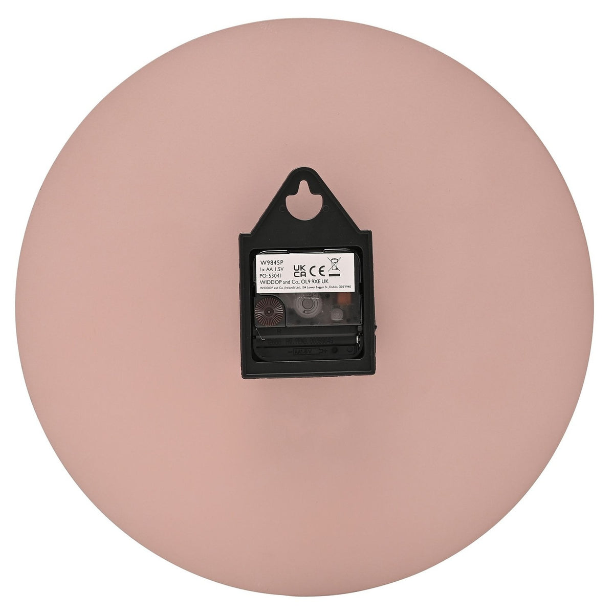 Round Minimalist Raised Baton MDF Wall Clock 29.8cm - Pink