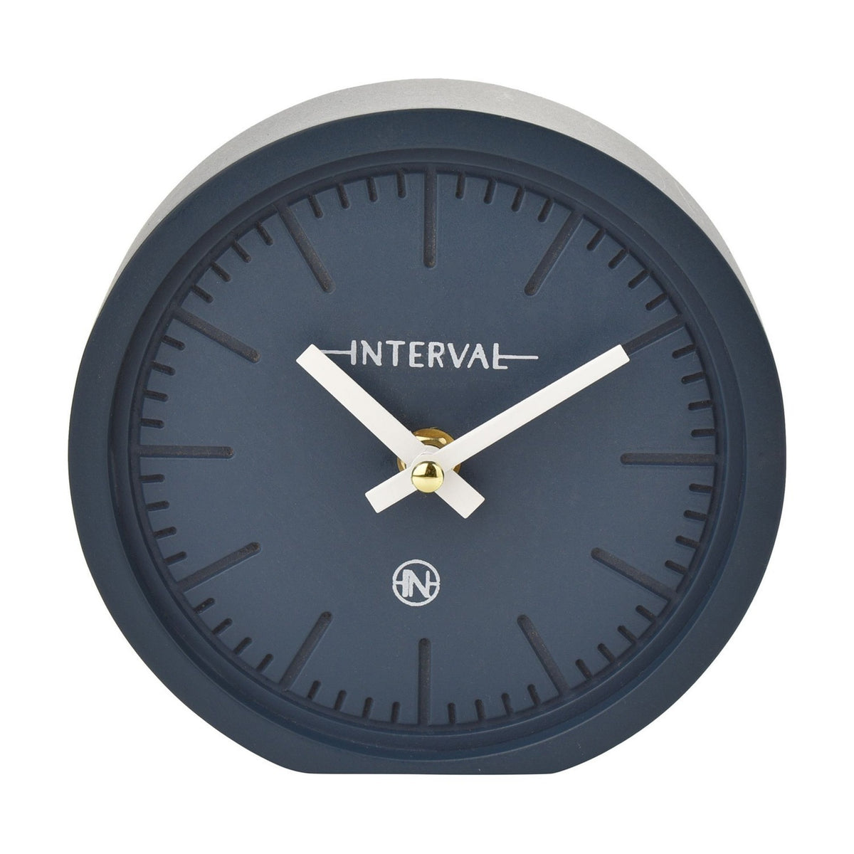Minimalist Round Desk and Mantel Clock 15.4cm - Navy Blue