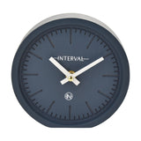 Minimalist Round Desk and Mantel Clock 15.4cm - Navy Blue