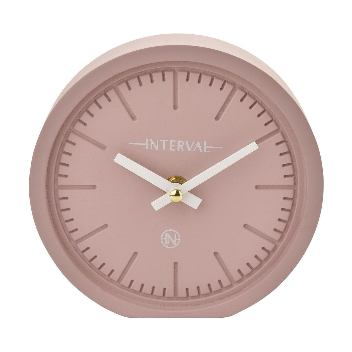 Minimalist Round Quartz Desk and Mantel Clock 15.4cm - Pink