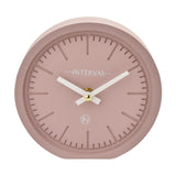 Minimalist Round Quartz Desk and Mantel Clock 15.4cm - Pink