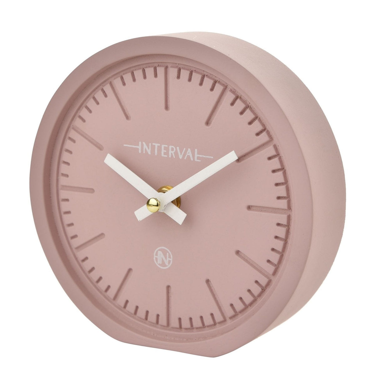 Minimalist Round Quartz Desk and Mantel Clock 15.4cm - Pink