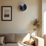 Matt Round Quartz Wall Clock with Gold Hands 40cm - Black