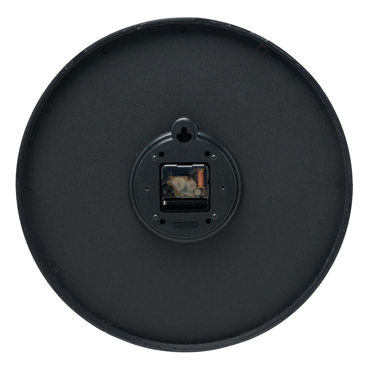 Matt Round Quartz Wall Clock with Gold Hands 40cm - Black