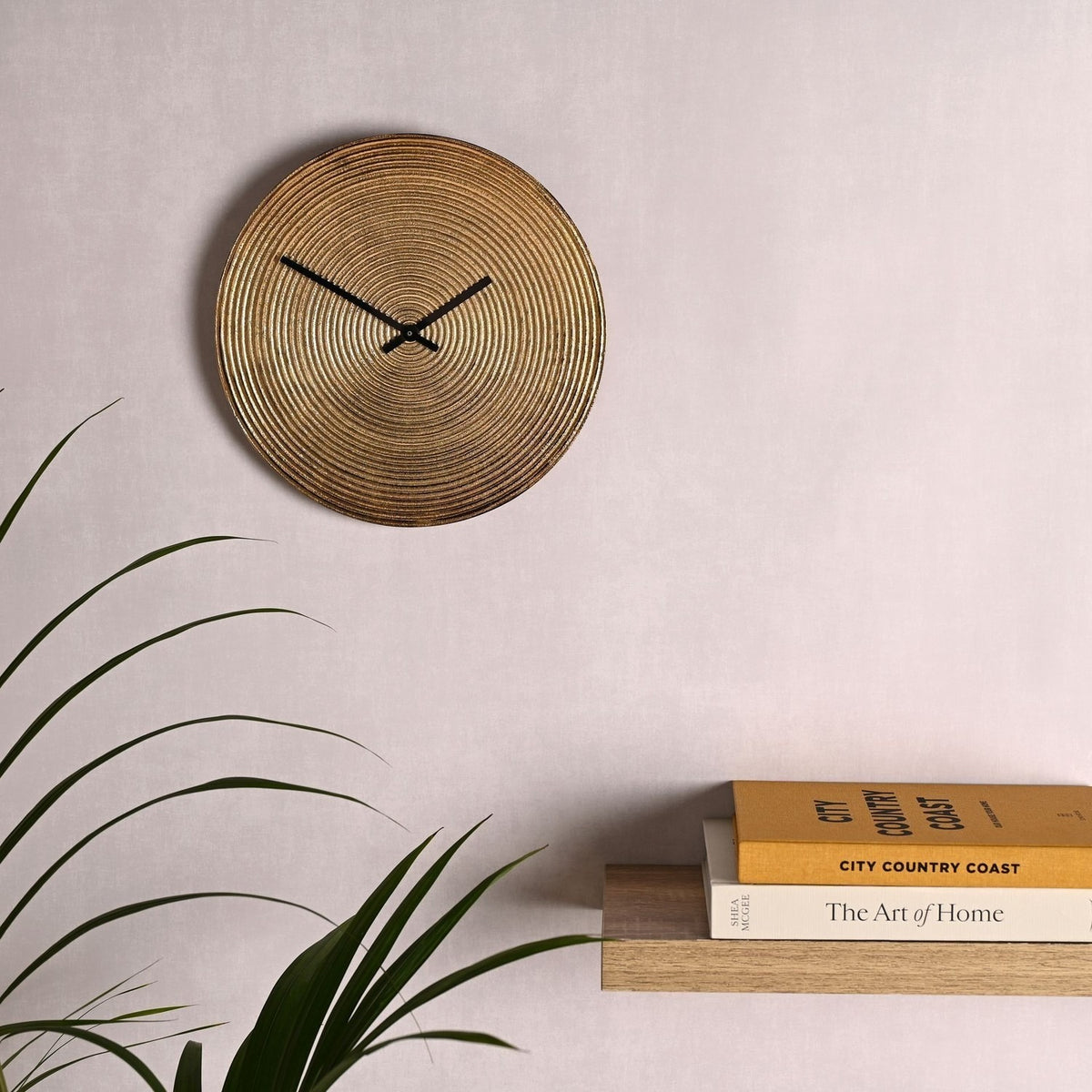 Concentric Ring Metal Wall Clock 30.5cm - Champagne Gold