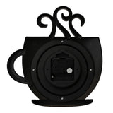 Coffee Cup and Steam Swirl Quartz Wall Clock 25cm - Brown