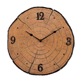 Round Tree Log Wall Clock with Bark Edge 31.2cm - Brown