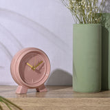 Round Gloss Ceramic Mantel Clock with Gold Hands - Pink
