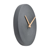 Round Concentric Ridged Cement Wall Clock 28cm - Dark Grey