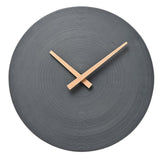 Round Concentric Ridged Cement Wall Clock 28cm - Dark Grey