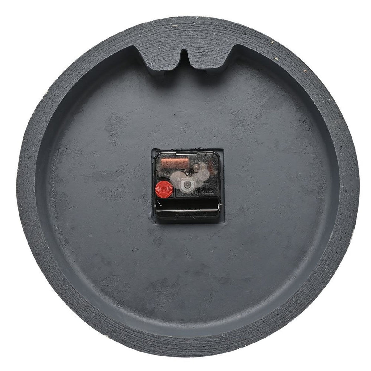 Round Concentric Ridged Cement Wall Clock 28cm - Dark Grey