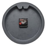 Round Concentric Ridged Cement Wall Clock 28cm - Dark Grey