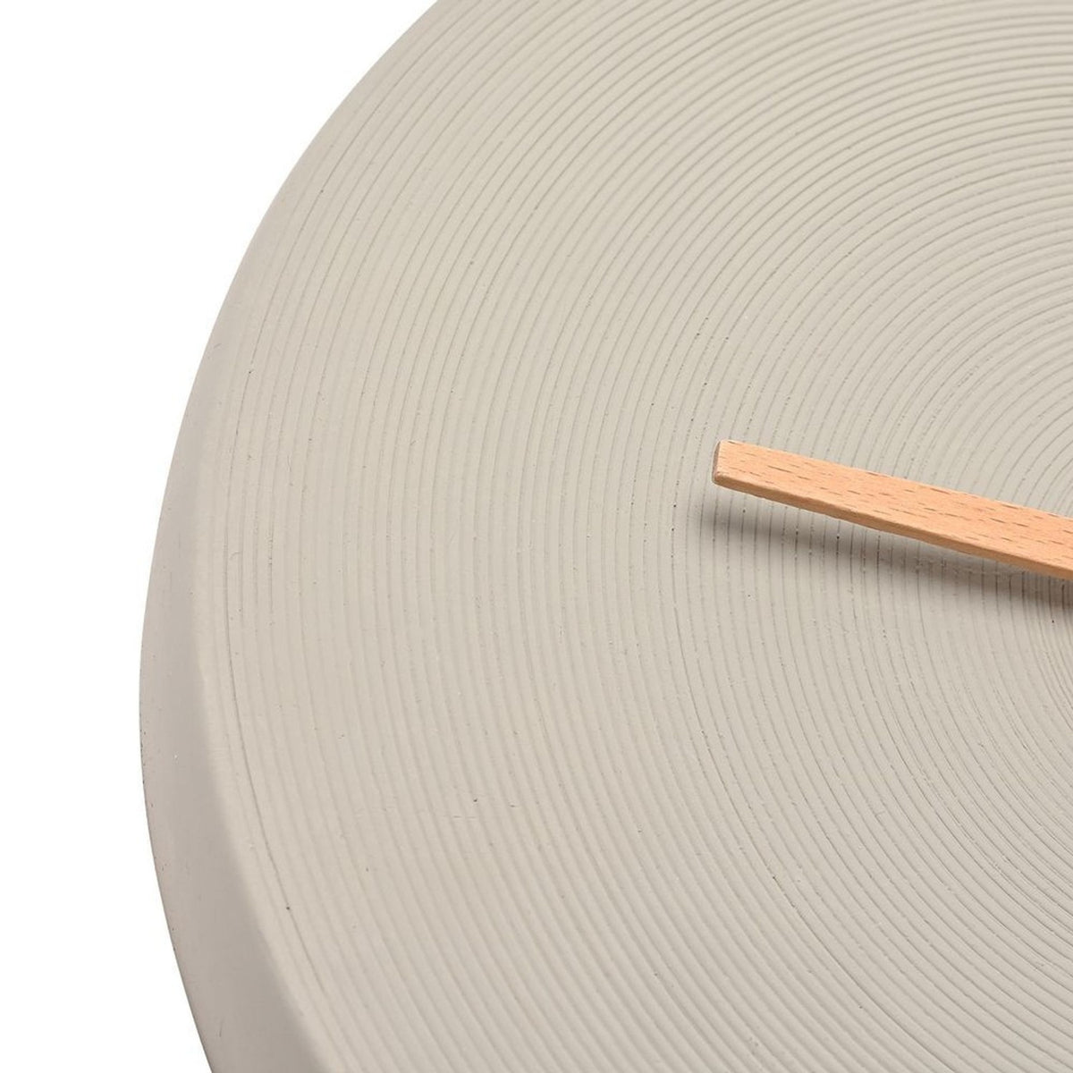 Round Cement Wall Clock with Concentric Ridges 28cm - Grey