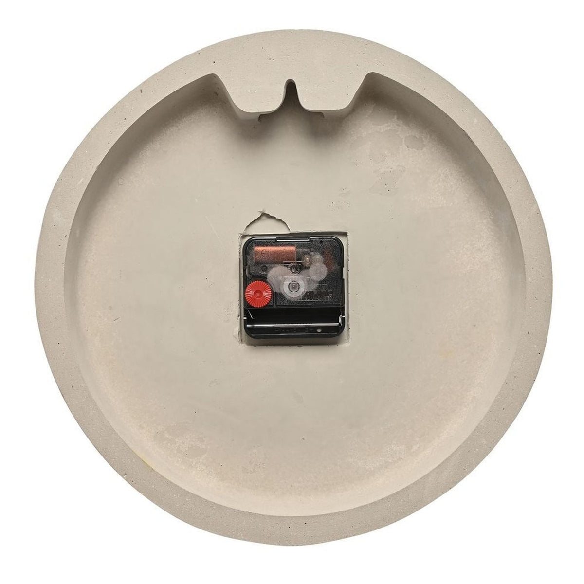 Round Cement Wall Clock with Concentric Ridges 28cm - Grey