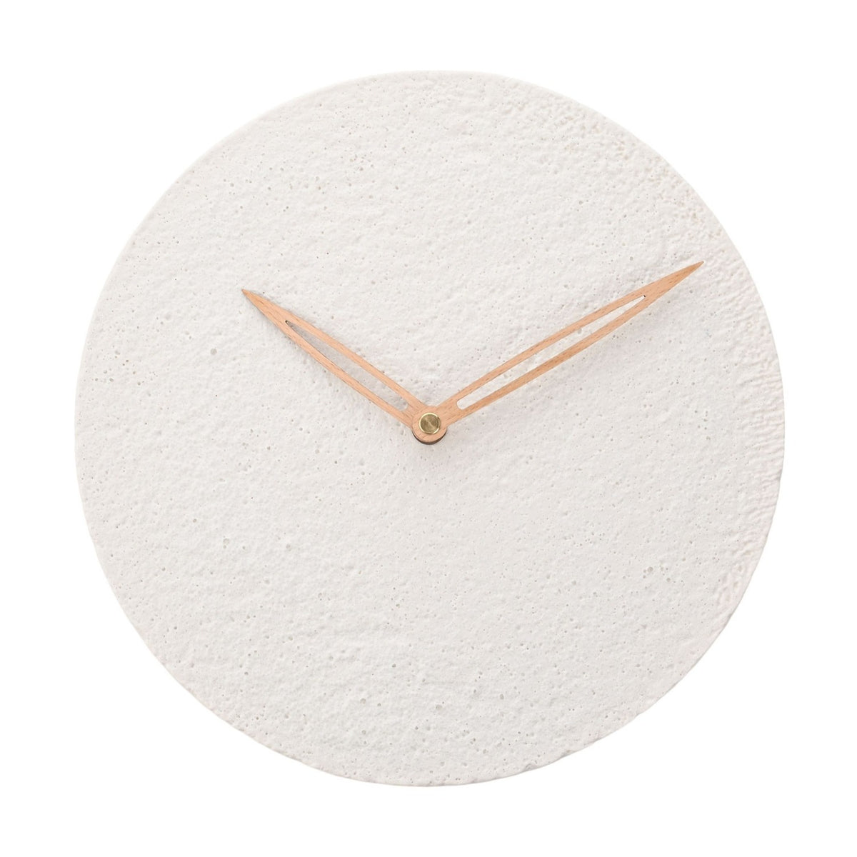 Round Dapple Texture Porcelain Wall Clock 27cm - White