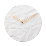 Crumpled Texture Round Porcelain Wall Clock 32cm - White