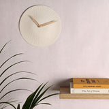 Round Radial Textured Matt Porcelain Wall Clock 35cm - White