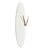 Round Radial Textured Matt Porcelain Wall Clock 35cm - White