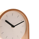 Arched Pendulum Wooden Mantel Clock with Black Hands - White