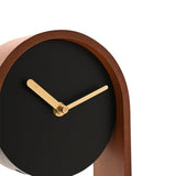 Pendulum Wooden Desk and Mantel Clock with Gold Hands - Black