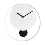 Open Ring Wall Clock with Black Pendulum 30.3cm - White