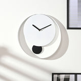 Open Ring Wall Clock with Black Pendulum 30.3cm - White