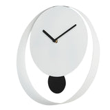 Open Ring Wall Clock with Black Pendulum 30.3cm - White