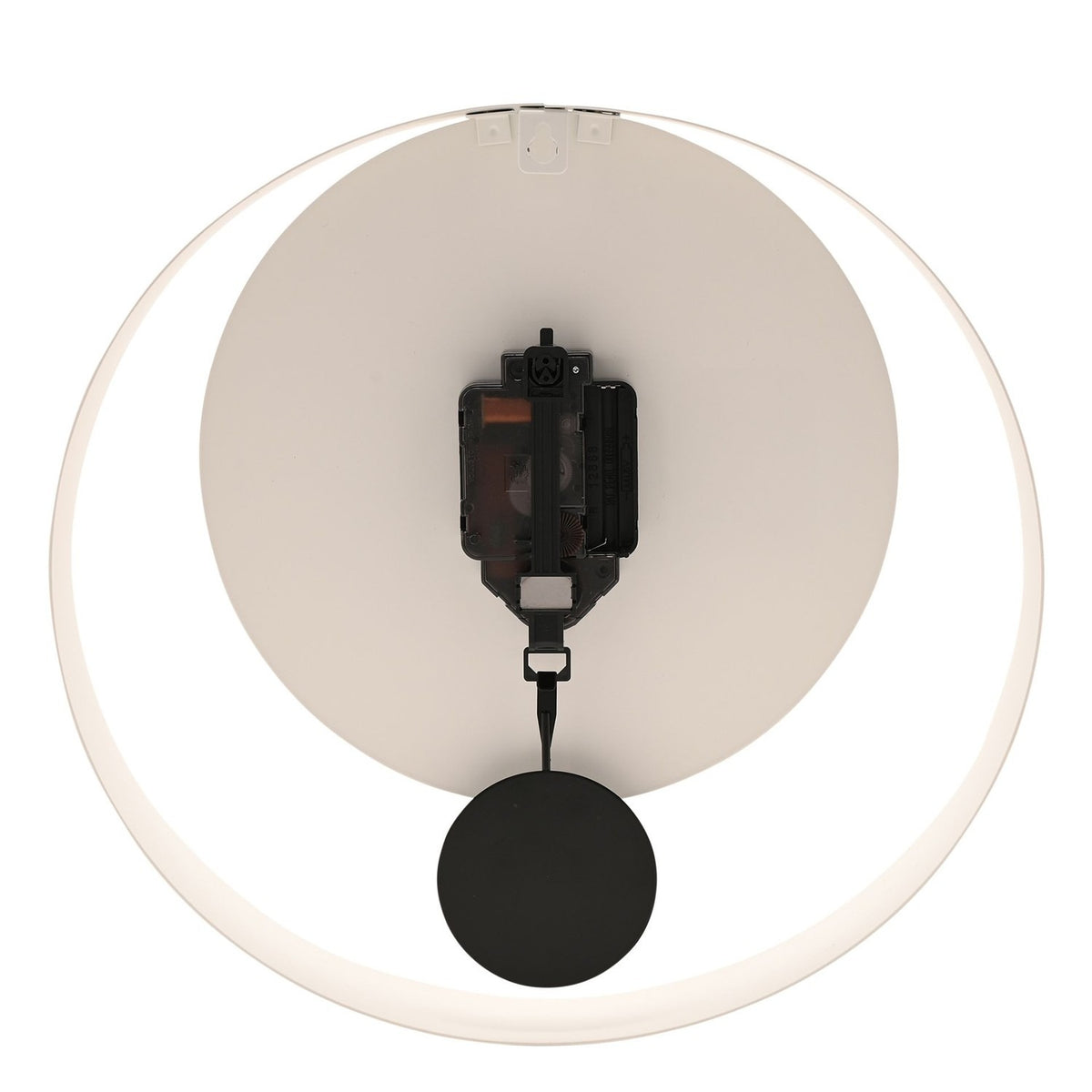 Open Ring Wall Clock with Black Pendulum 30.3cm - White