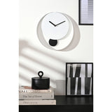 Open Ring Wall Clock with Black Pendulum 30.3cm - White