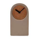 Arched Porcelain Desk & Mantel Clock with Cork Face - Brown