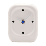 Rounded Rectangular Porcelain Desk and Mantel Clock - White