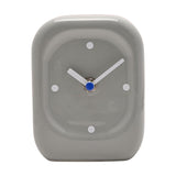 Rounded Rectangular Analogue Porcelain Desk Clock - Grey