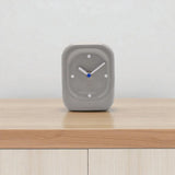Rounded Rectangular Analogue Porcelain Desk Clock - Grey