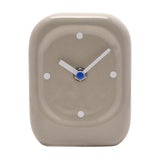 Rounded Rectangular Porcelain Desk and Mantel Clock - Taupe