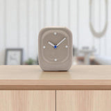 Rounded Rectangular Porcelain Desk and Mantel Clock - Taupe