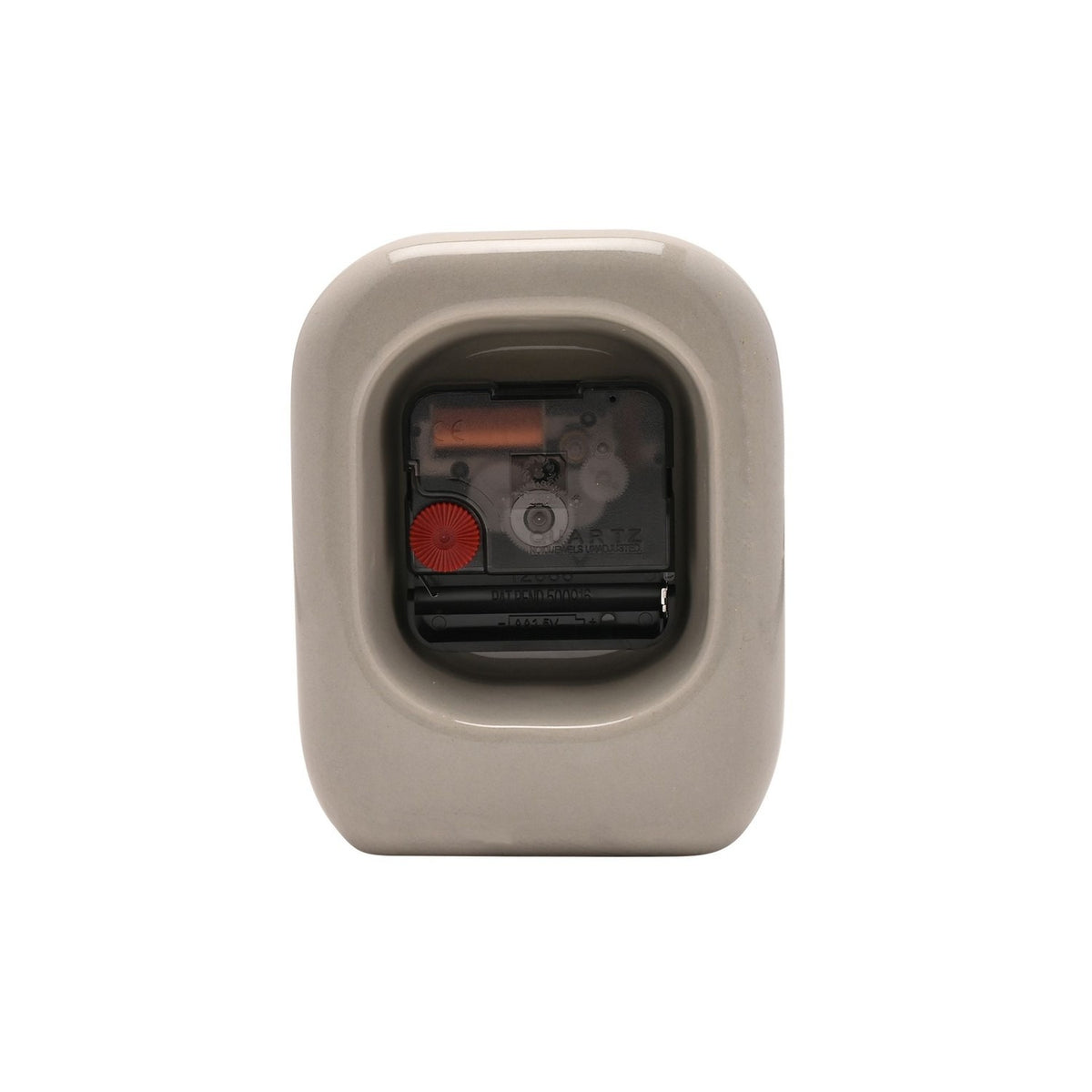 Rounded Rectangular Porcelain Desk and Mantel Clock - Taupe