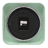 Square Retro Analogue Metal Wall Clock 32cm - Sage & White