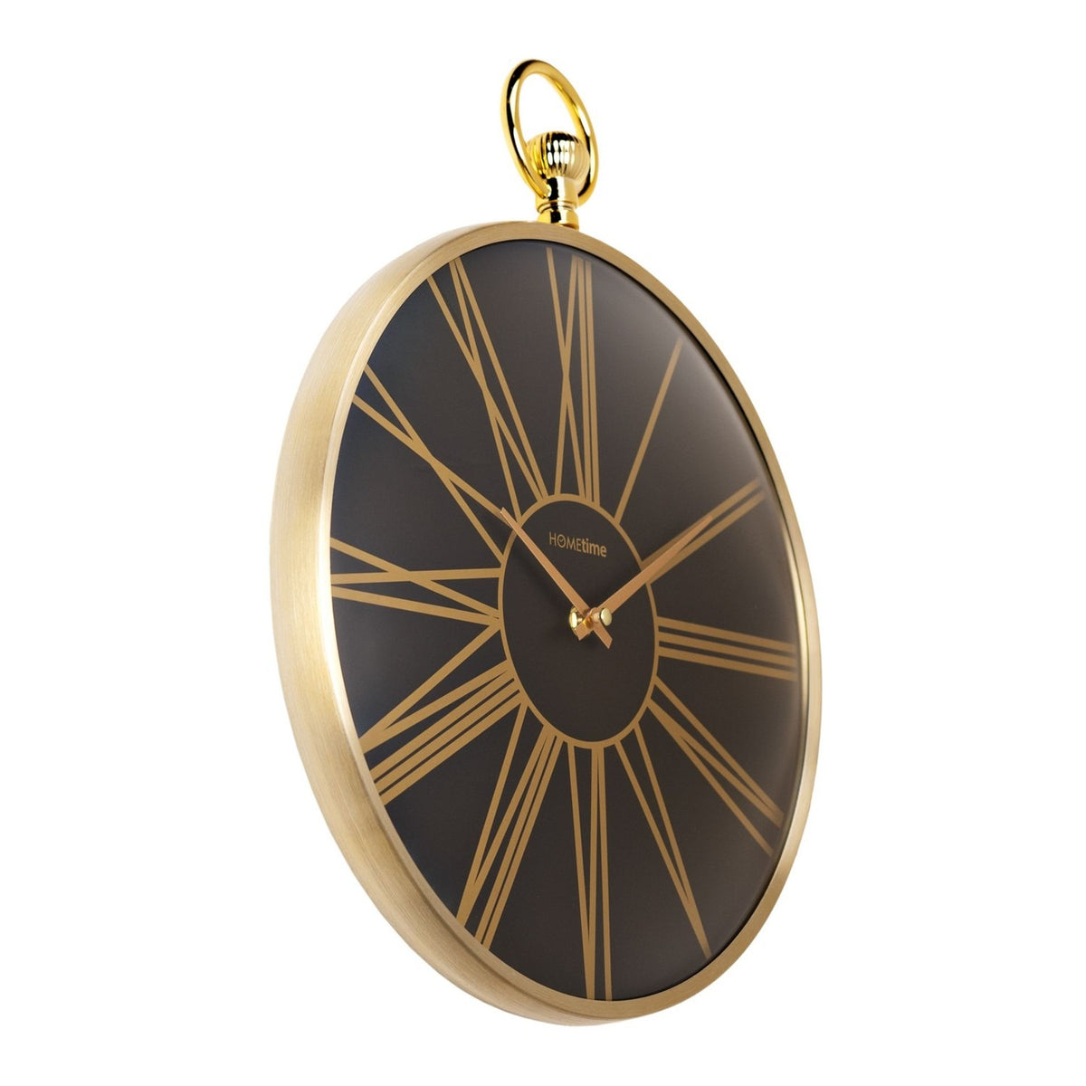 Pocket Watch Aluminium Wall Clock 31cm - Gold & Black