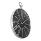 Pocket Watch Aluminium Wall Clock 31cm - Silver & Black