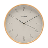 Round Outline Numeral Bamboo Wall Clock 32cm - Oak & White