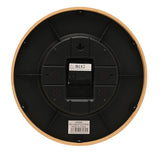 Round Outline Numeral Bamboo Wall Clock 32cm - Oak & White